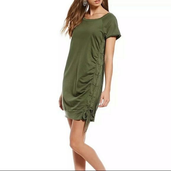 Sanctuary Anthro Olive Side Lace Up Sweater Dress Sanctuary Anthro Olive Side Lace Up Sweater Dress